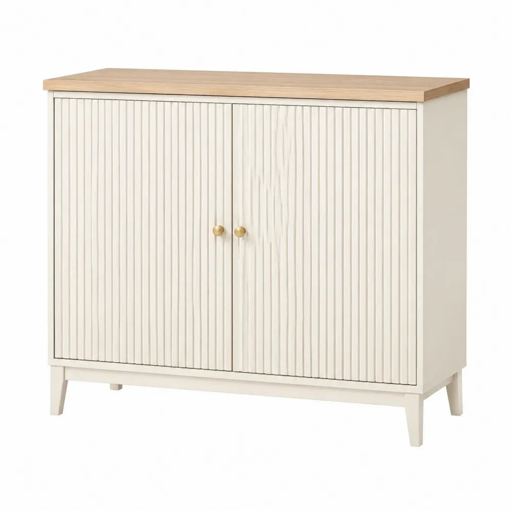 Szafka z Płyty MDF z Blatem Dębowym 80x60x35 cm