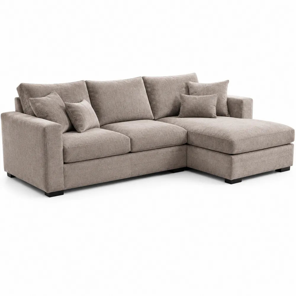 Sofa narożna tkanina z poduszkami 250x150 cm