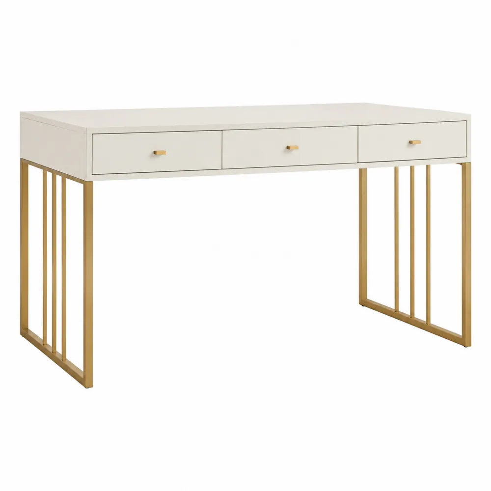 Biurko prostokątne z 3 szufladami MDF i metal 120x60x75 cm