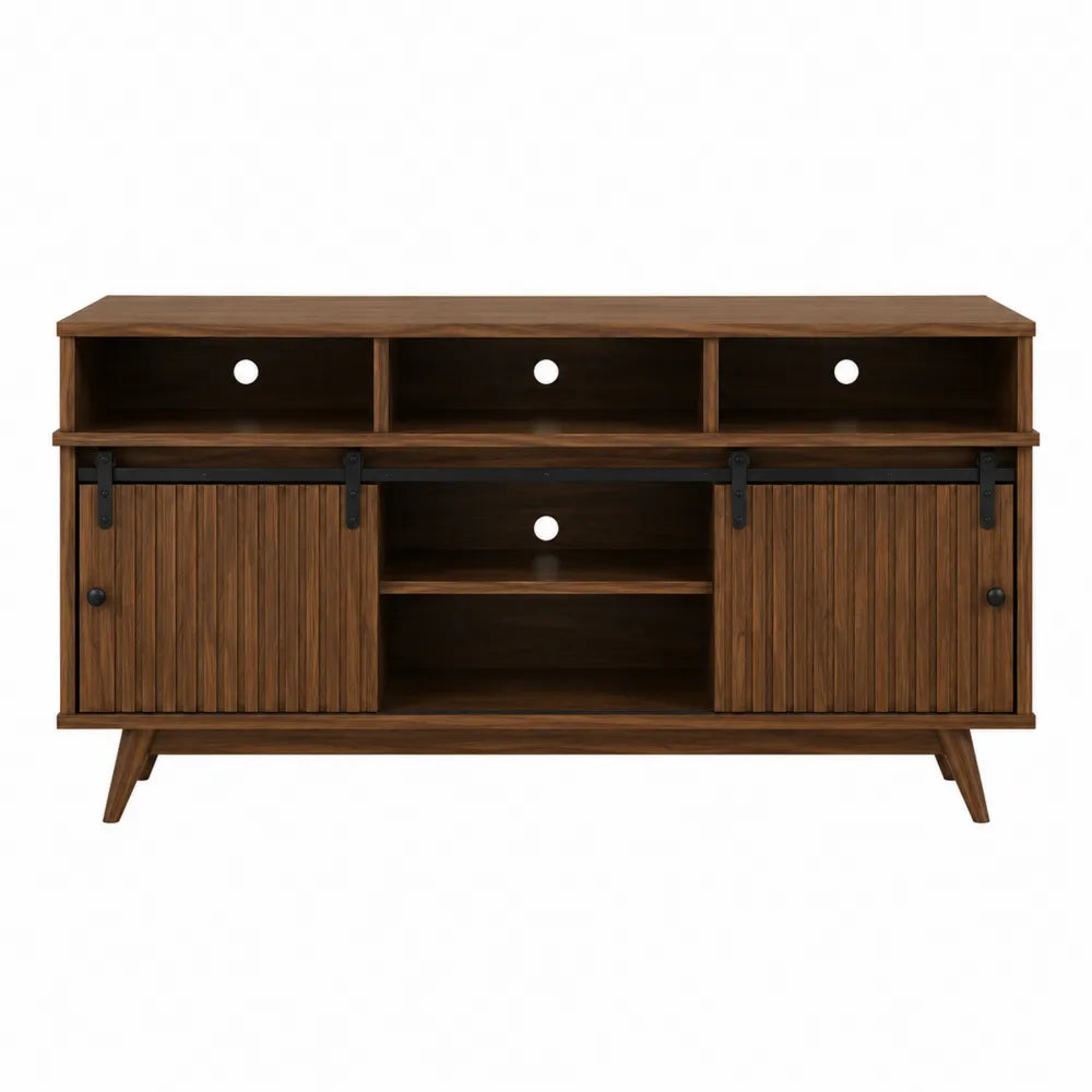 Szafka RTV z drewna dębowego z drzwiami przesuwnymi 120x40x60 cm