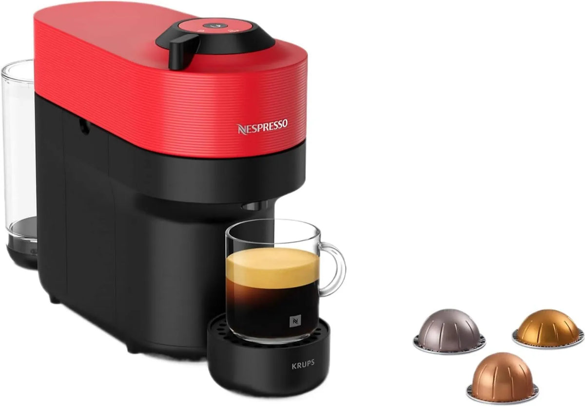 Nespresso, XN9205 Ekspresso maszyny, czerwony, 35% tworzyw sztucznych z recyklingu, 4 rozmiary kubków