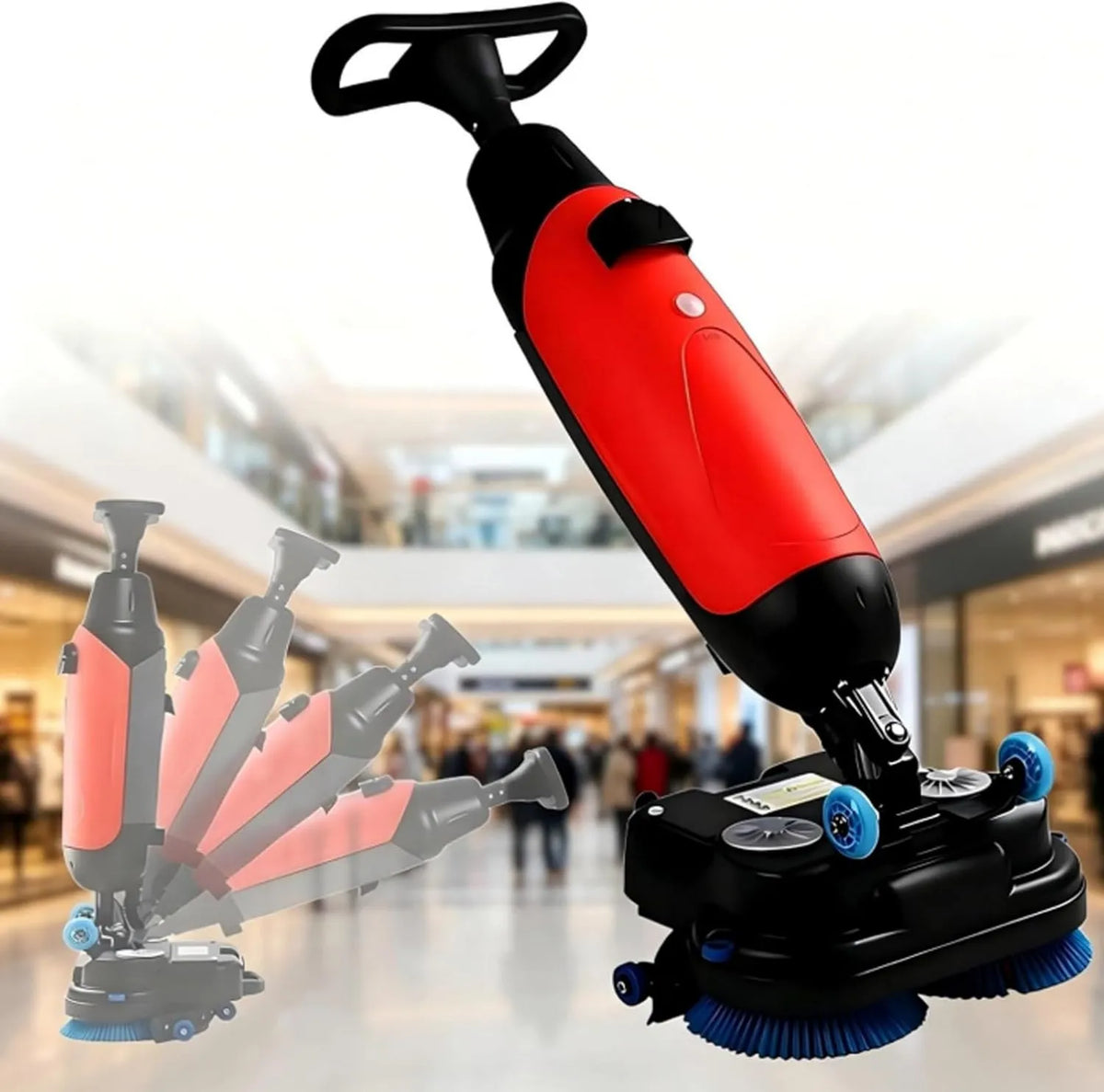 Hydravex, szczotka, polerka elektryczna, 43 cm, 4, 5 l, 7, duży zbiornik, profesjonalny, bezprzewodowy, czerwony