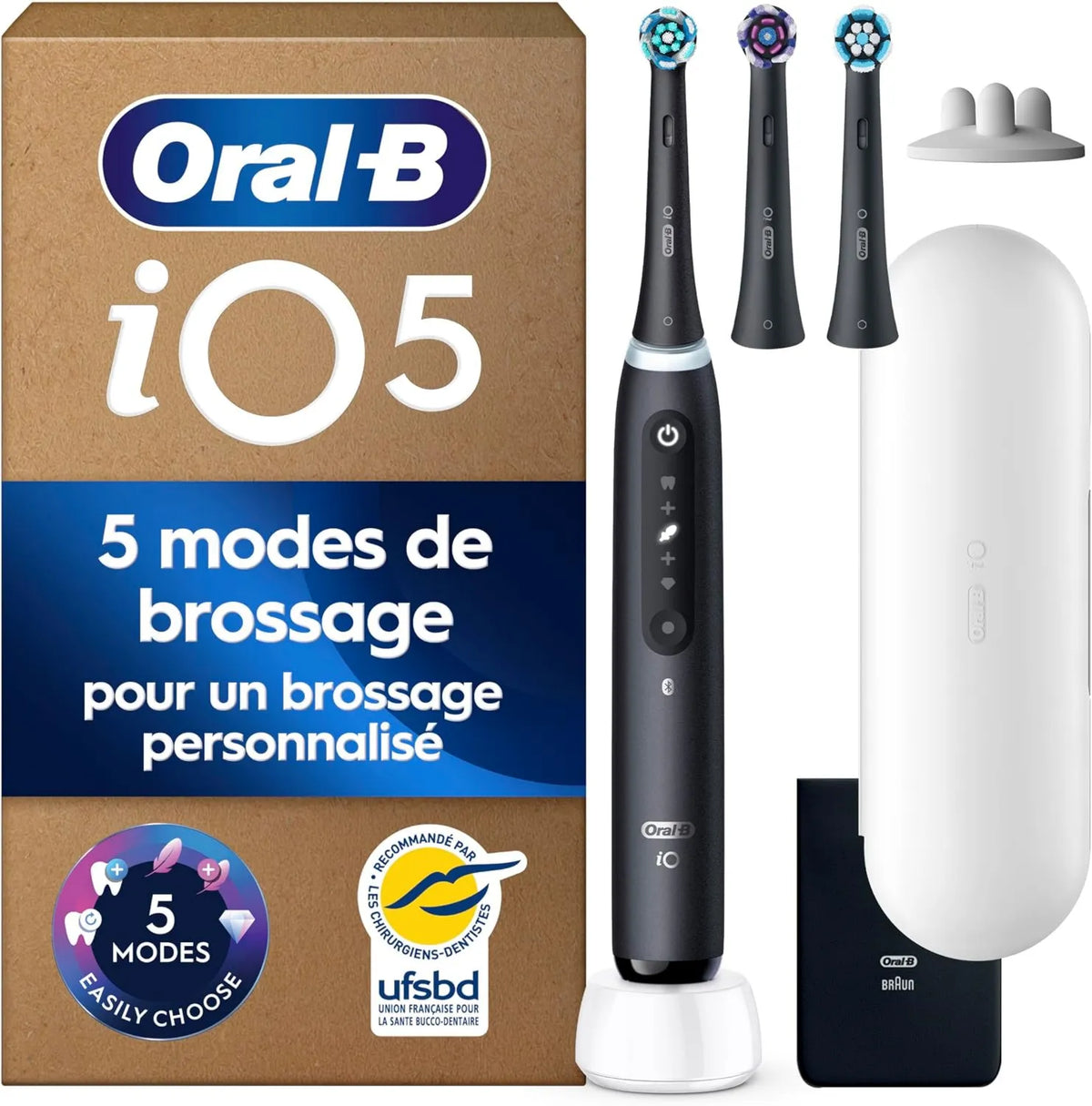 Oral-B, Szczoteczka do zębów, wielokrotna szczoteczka do zębów, szczoteczka do zębów Oral- B Elektryczna szczoteczka do zębów iO 5 wyposażona w 1 Szczoteczkę do zębów