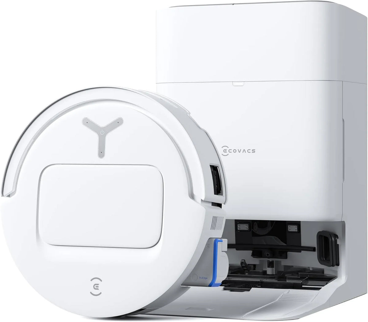 ECOVACS robot sprzątający, Odkurzacz, 40-75°C, T80, biały, AI Re- Mop 2, gorący zmywacz wody 40- 75°C, TruEdge 2, wykrywanie IA