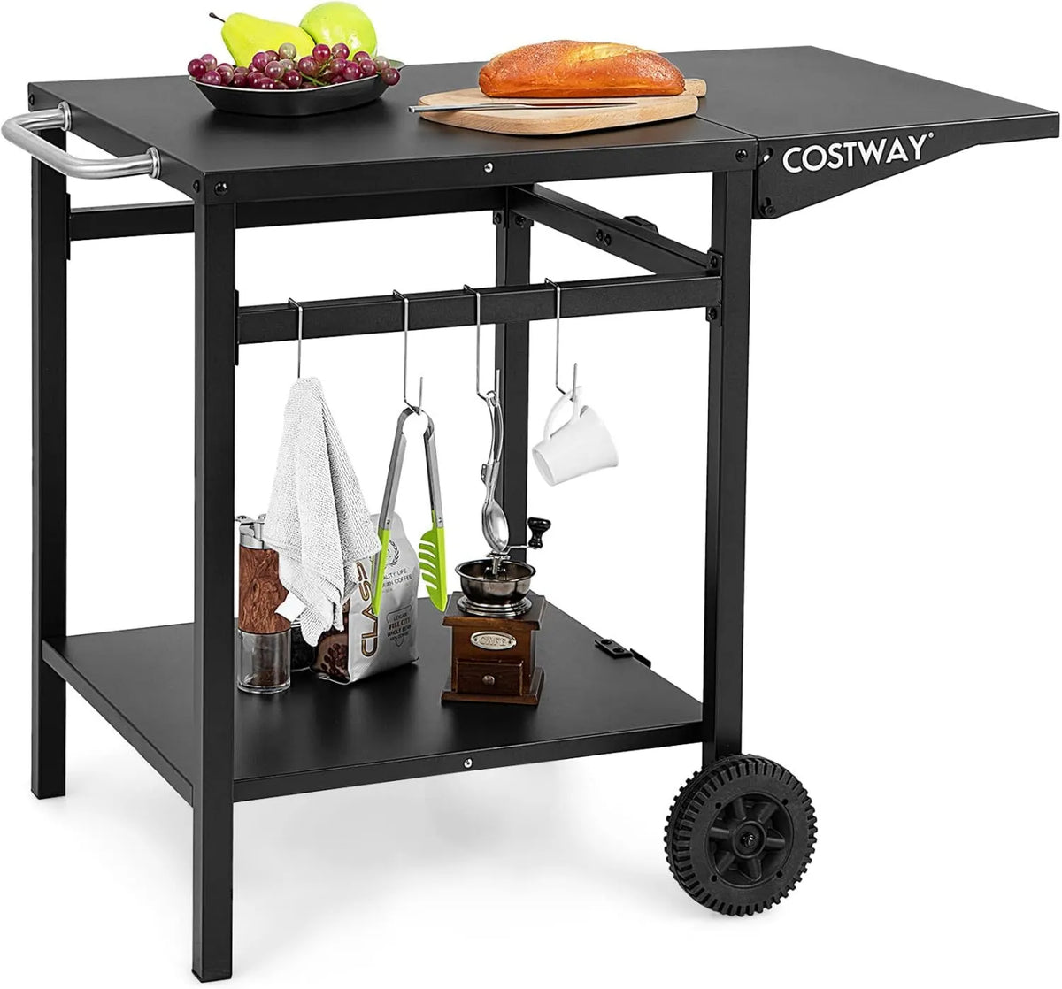 COSTWAY, Elektryczny piekarnik do pizzy, 96, 5 x 64 x 75, 5 cm, plener, Grill z zewnątrz do podwójnej półki