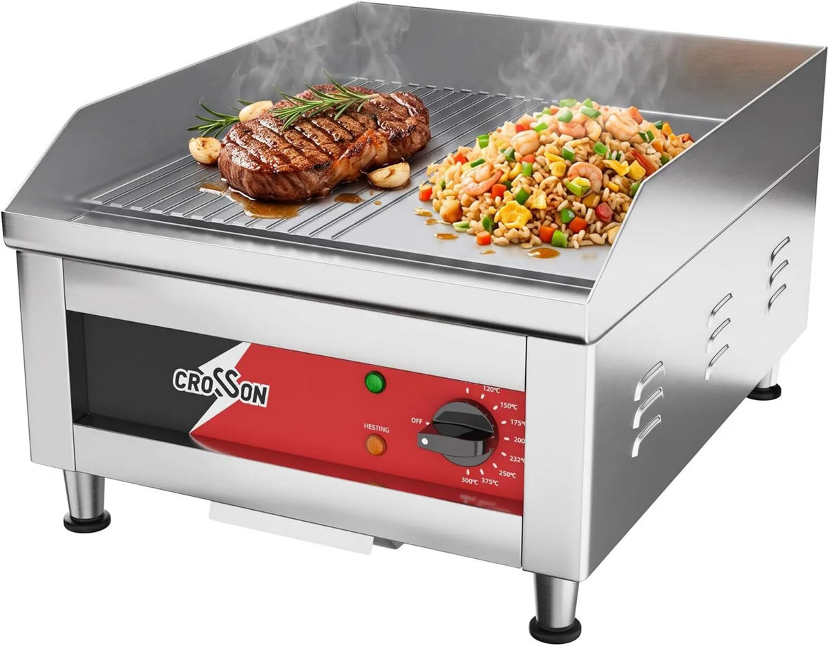 crosson, Produkt komercyjny Elektryczny grill Płyta 10 mm grubości Non- stick dla Barbecue Restauracja Snack- Bar, Plancha elektryczny