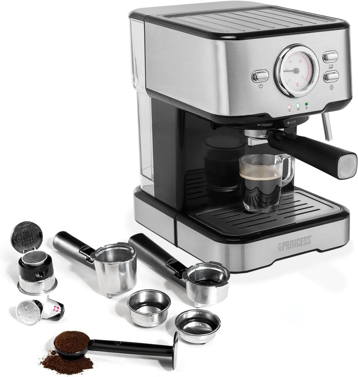 Princess, Ekspres do kawy Nespresso, ekspres do kawy Espresso, ekspres do kawy Expresso maszyna 249412- 1, 5 l- 20 barów