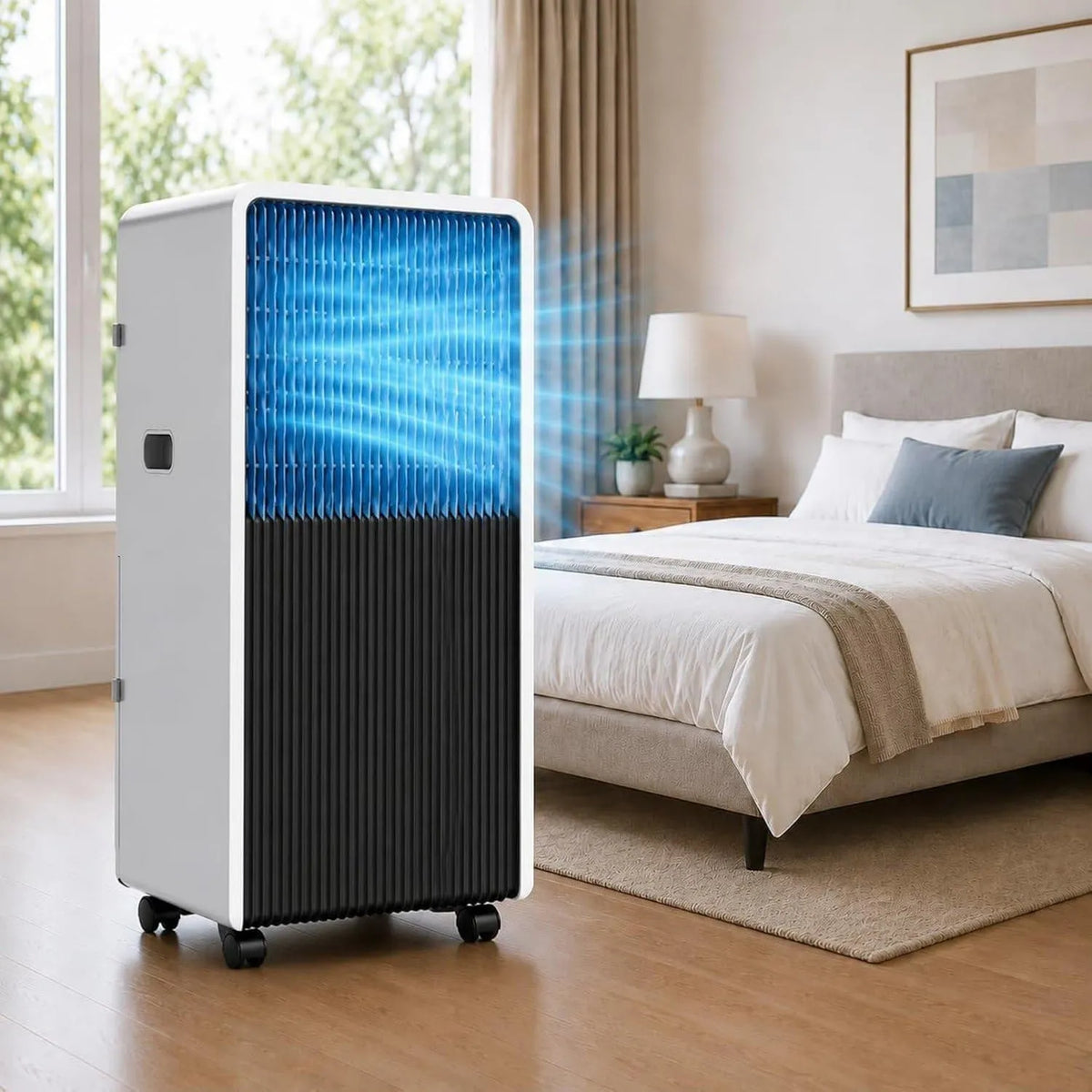 ZYANBIN klimatyzator przenośny, Odczynniki klimatyzacyjne BTU 3200 W, 3200 W, Cichy, Przepływ powietrza powyżej 120 °, 4 Koła