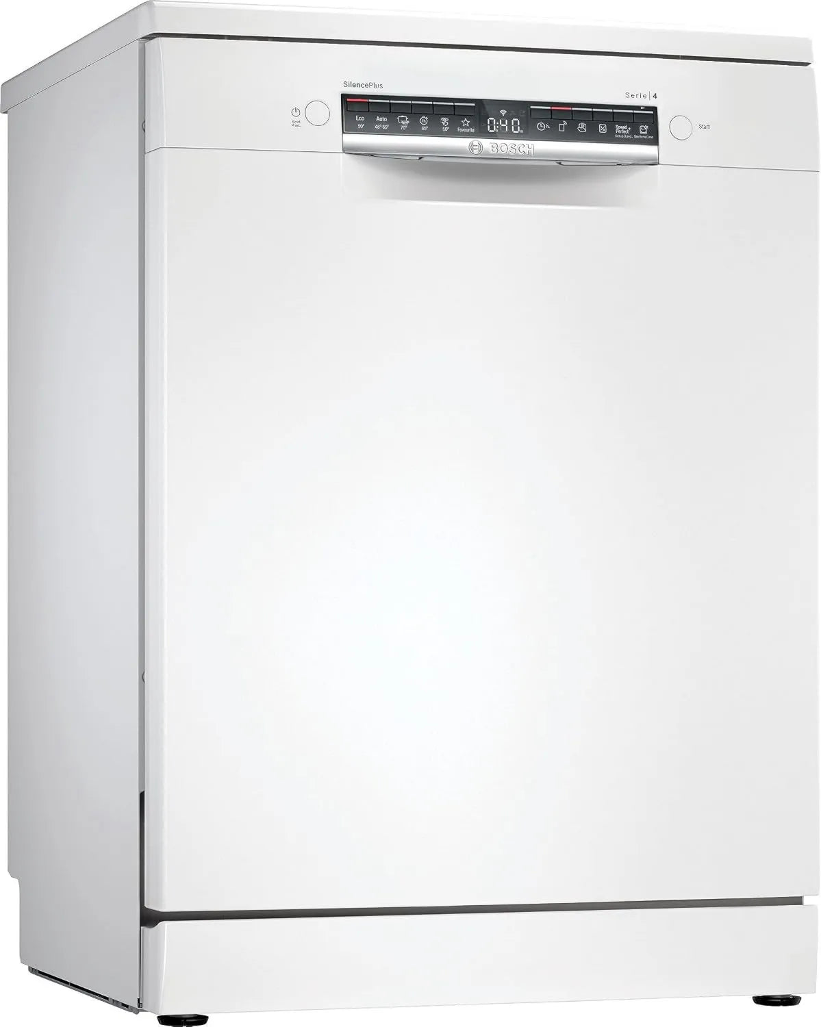 Bosch zmywarka, SMS4EMW01E, 60 cm, 42 dB, tłumik, biały, 14 sztućców, seria 4
