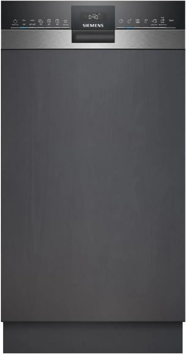 Siemens SR53HS74KE zmywarka, 45 cm, 44 dB, 8,9 l, częściowo zintegrowana zmywarka, varioSpeed Plus, kosz górny z regulacją wysokości