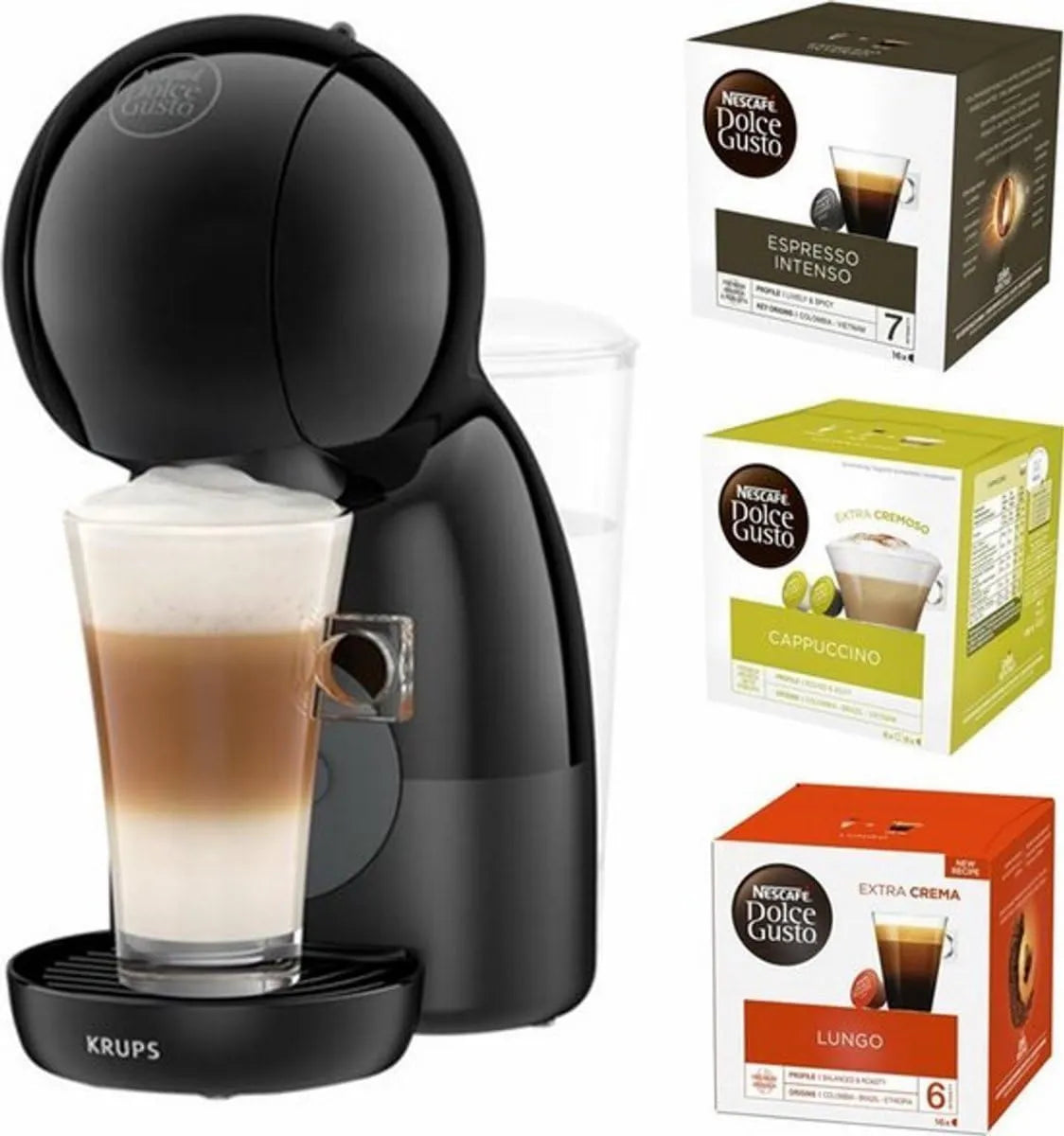KRUPS, KP1A35 NESCAFÉ Dolce Gusto Piccolo XS, czarny, 48 Puchar testowe w zestawie