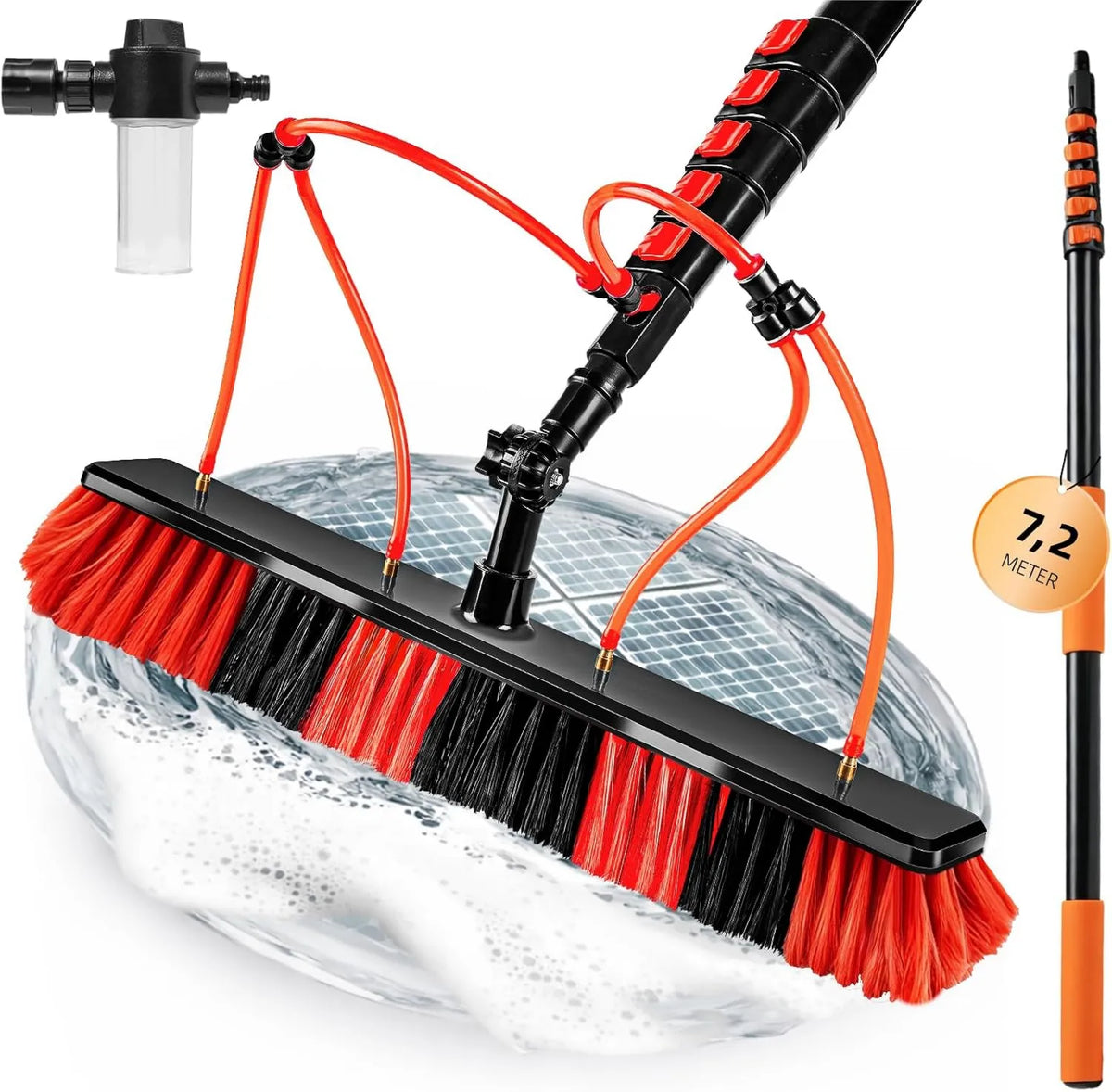 XDOVET, 7, 2M 1 szt. Szczotka, 2M, 4 otwory Szczotka teleskopowa dachówka 7.2M 1pcs