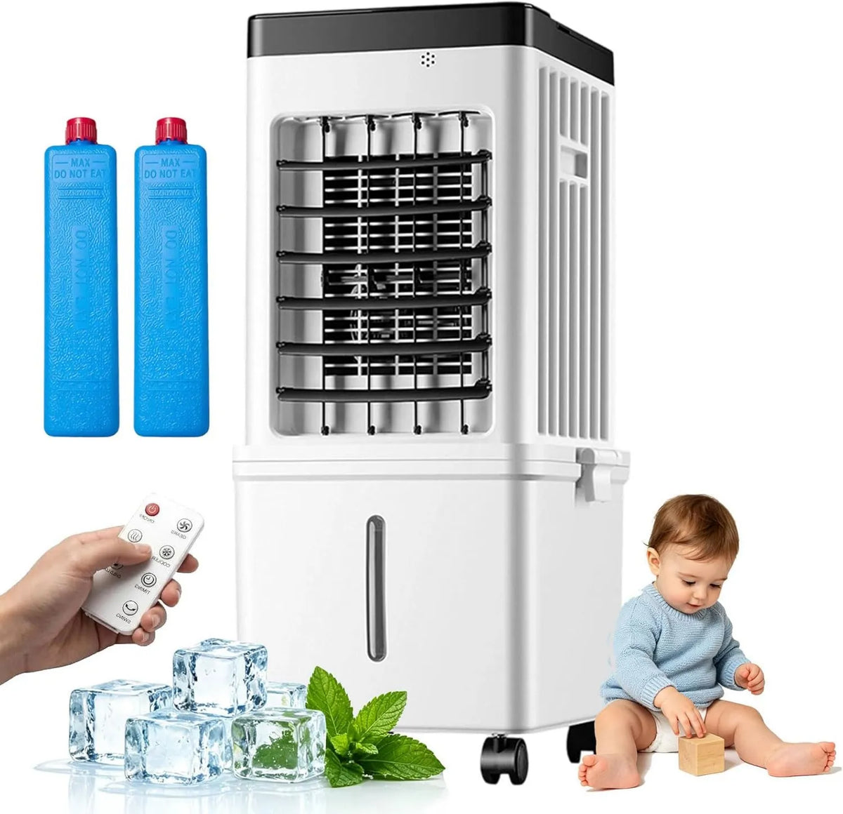 Generic, Odświeżacz powietrza 7.5h, 15 l, zegar, 3 prędkości, oscylacja 120 °, duży zbiornik, tłumik, 3 tryby