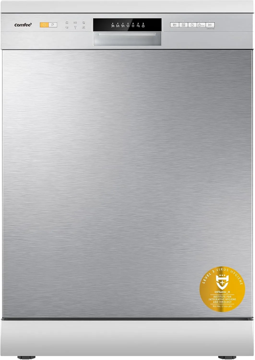 Comfee zmywarka, 60 cm, 47 dB, 'CDWPF1201PS, higiena, stojąco-stojąca, stal nierdzewna, 72°C Mycie Higieny, Kosze elastyczne, 12 sztućce