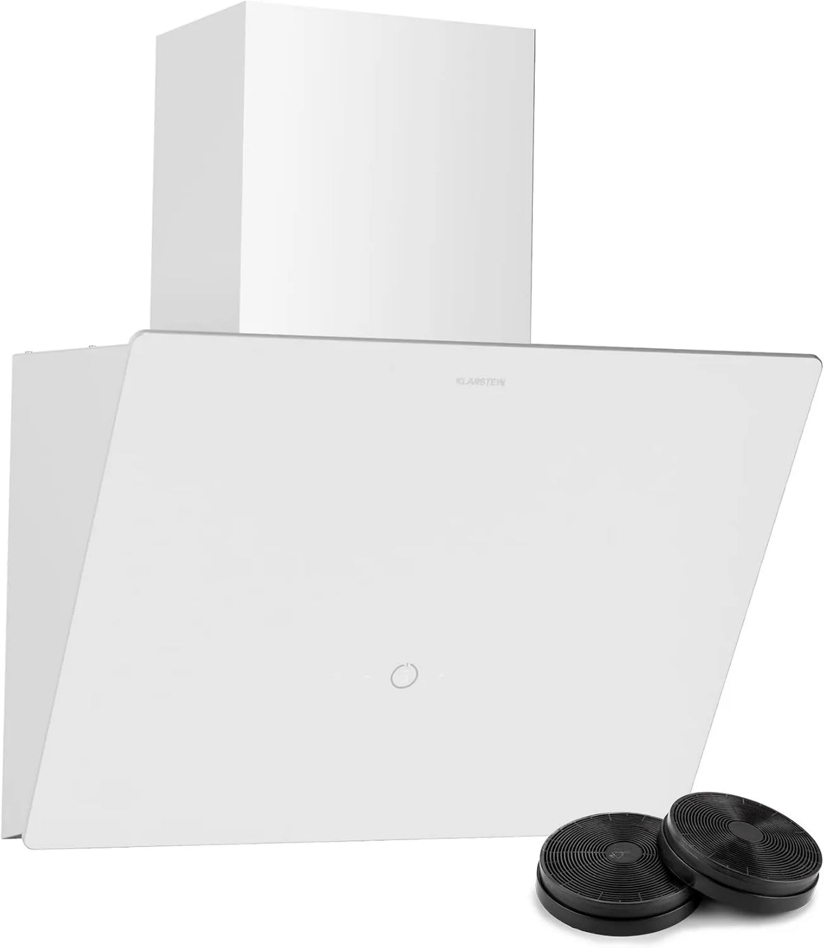 KLARSTEIN okap kuchenny, 50 cm, 336 m3 / h, 50 dB, oświetlenie LED, dotyk, tłumik, biały, energia A + +, Ewakuacja i recyrkulacja m3/h