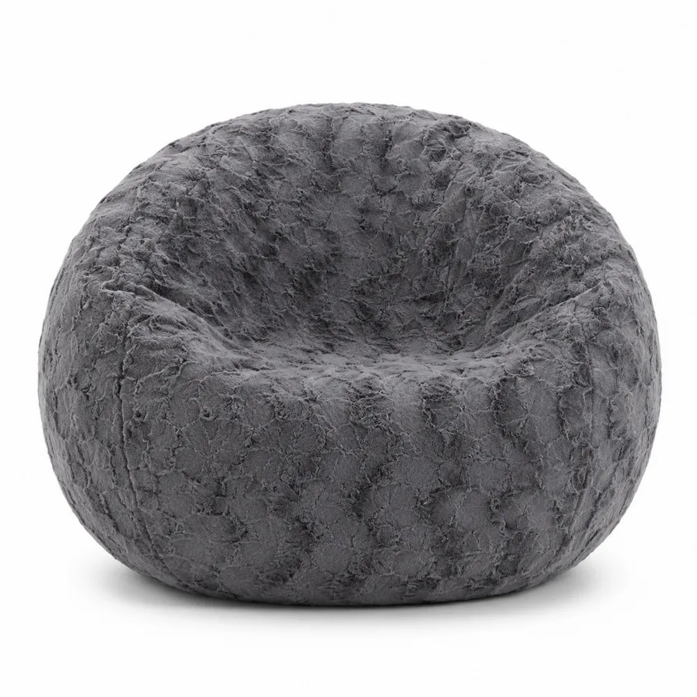 Fotel typu bean bag z poliestru Szary 85x85x80 cm