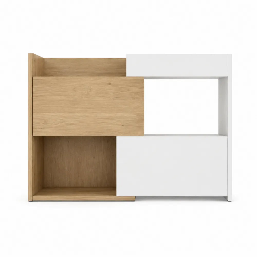 Kredens biały/Dąb MDF 90cm x 80cm x 40cm