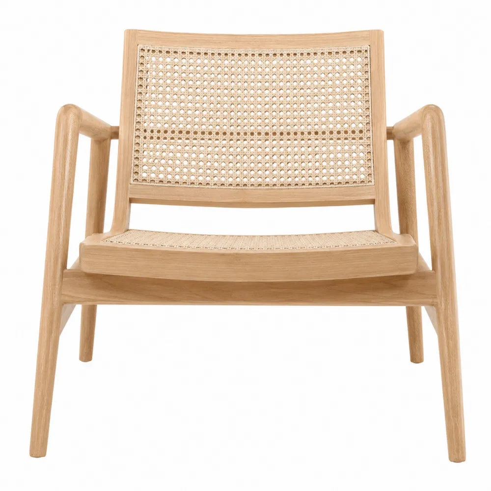 Fotel drewniany i rattanowy 56x60x75cm
