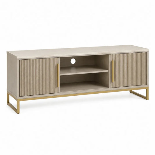 Szafka RTV z drewna i metalu 120x40x50 cm