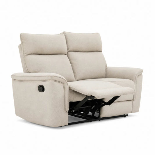 Sofa rozkładana beżowa tkanina syntetyczna