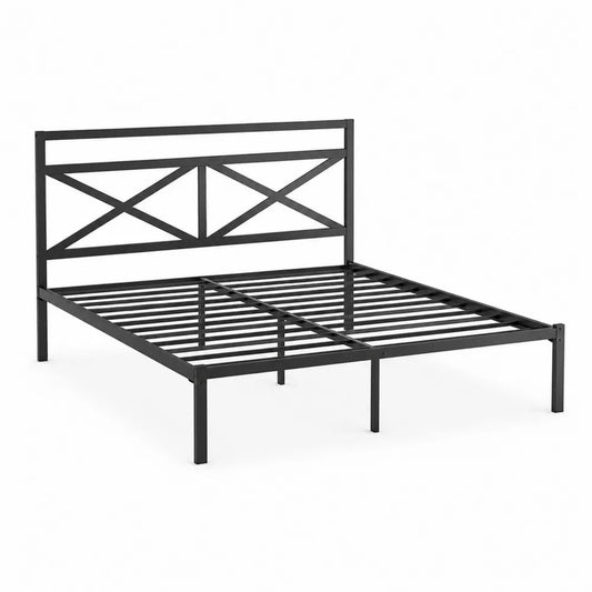 Łóżko metalowe czarne 200x160 cm