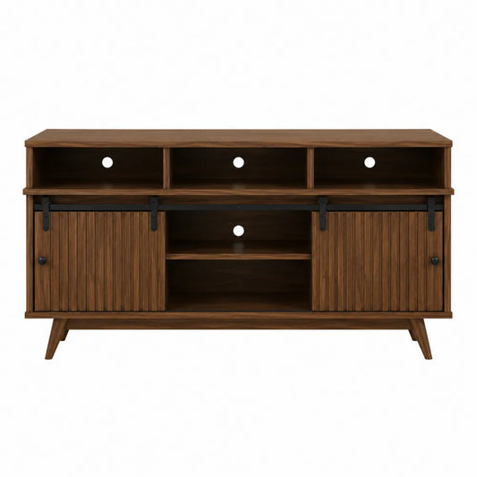 Szafka RTV z drewna dębowego z drzwiami przesuwnymi 120x40x60 cm