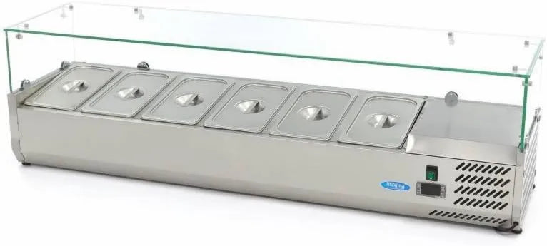 Maxima, Szkło chłodnicze, 150 cm, 200 W, 0 do 10°C, 6 x 1, 3 GN lub 5 x 1, 3 GN + 1, 2 GN