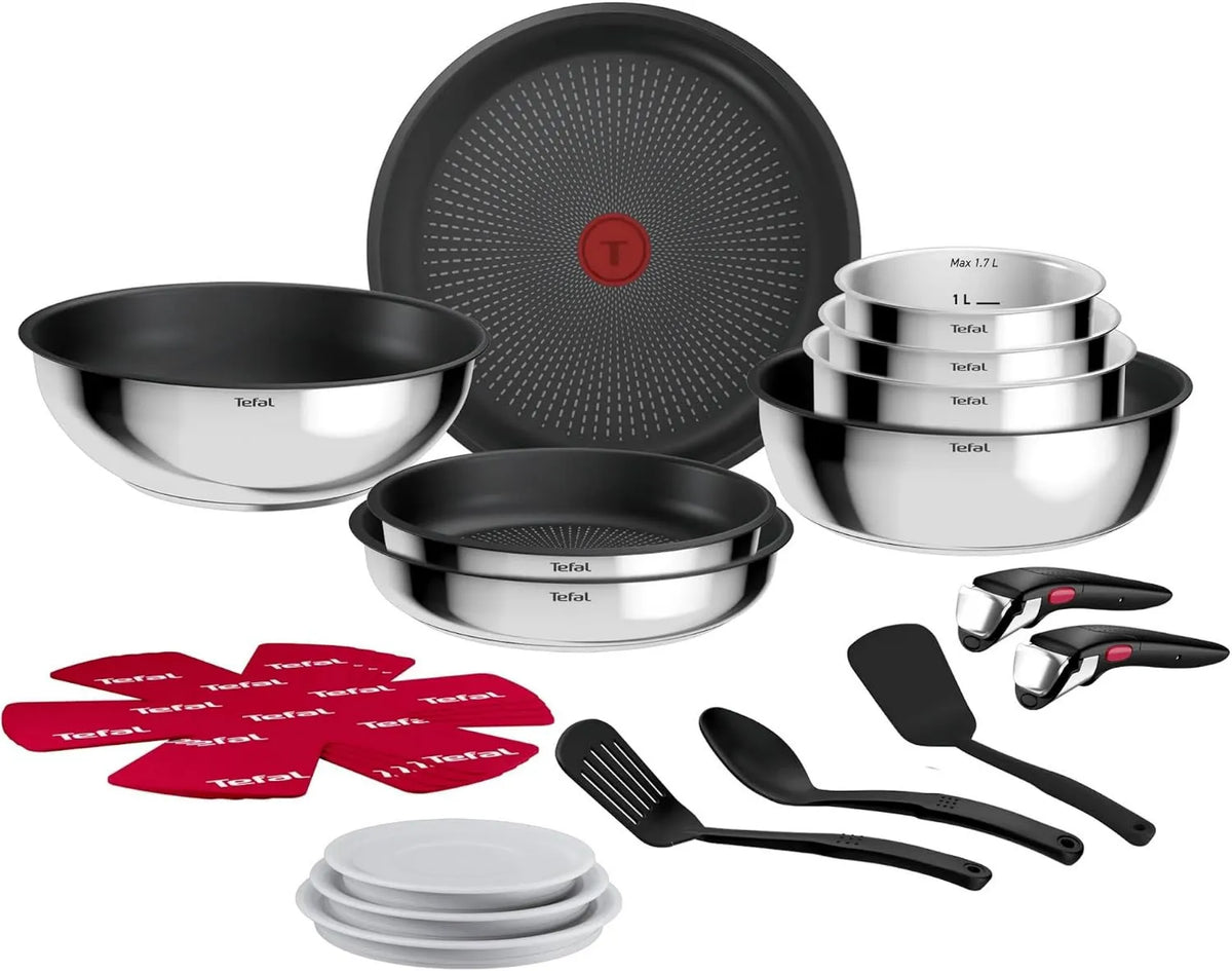 Tefal, Bateria owa, bateria patelni i patelni, powłoka antykijowa, 20 sztuk, kuchnia