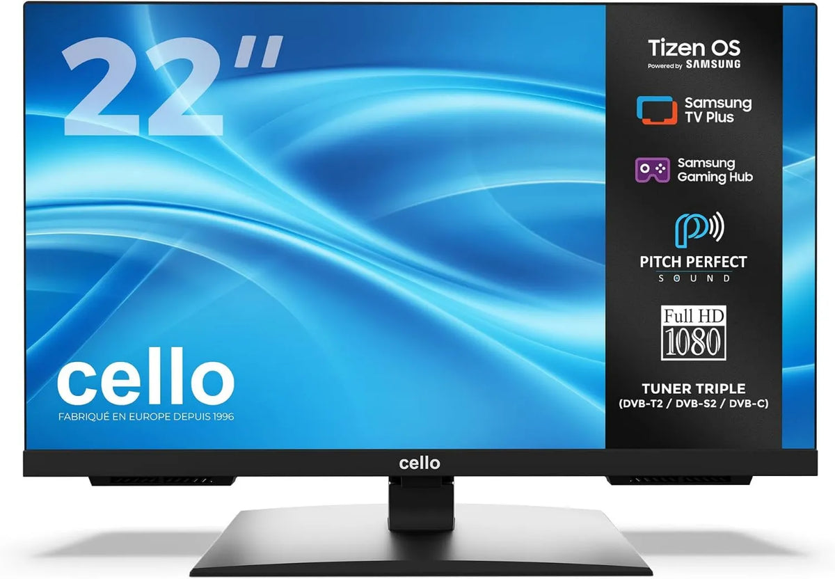Cello, Samsung C2226TZH Smart TV, 22 cali, TV, Tizen OS, potrójny tuner DVB- T2, S2, Bluetooth, Gier Hub, Son Pitch Perfect DVB-T2