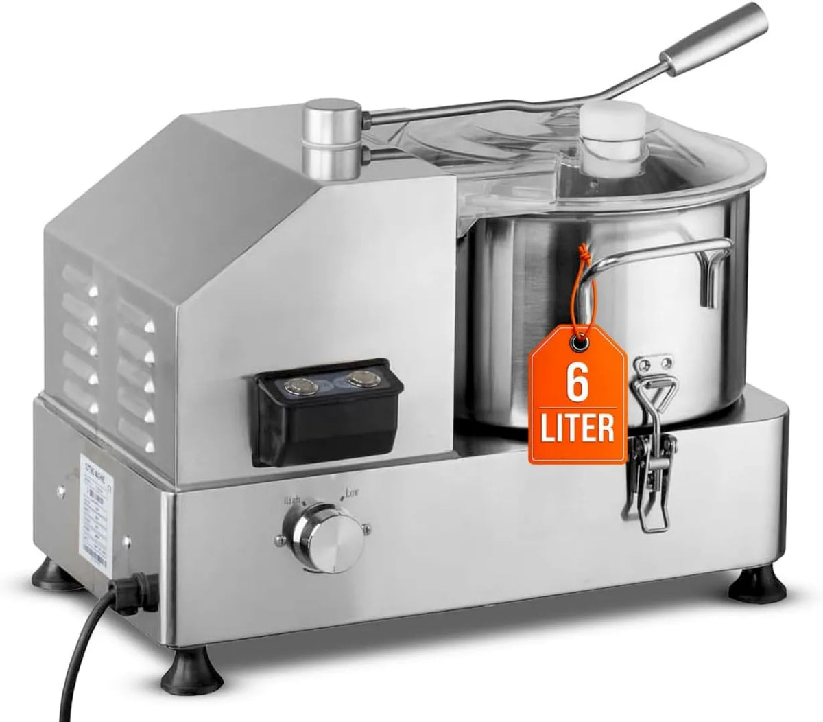 GastroHero, CU-ECO6 Łatwe czyszczenie, Puchar warzyw ze stali nierdzewnej, do profesjonalnego Puchar warzyw dla gastronomii, 6 l, Skrzynia stalowa
