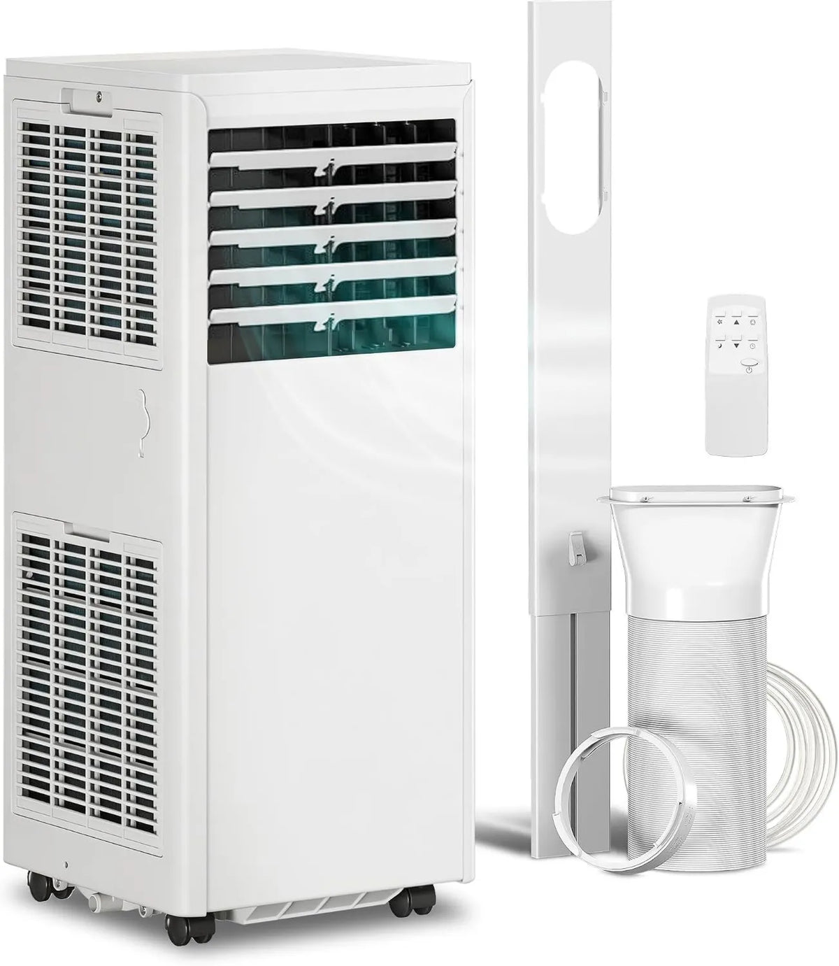 Klimatyzator, 9000 BTU, 1010 W, timer, zdalne sterowanie, HOMCOM Przenośny klimatyzator z wężem wylotowym 9000 BTU 1010 W, mobilny klimatyzator 4 w 1