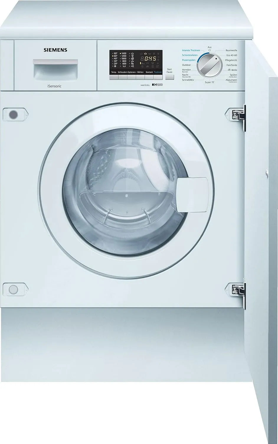 Siemens WK14D543 pralko-suszarka, iQ500 pralko-suszarka do zabudowy, 7 kg prania i 4 kg suszenia, program outdoorowy, wyjątkowo duża ilość załadunku