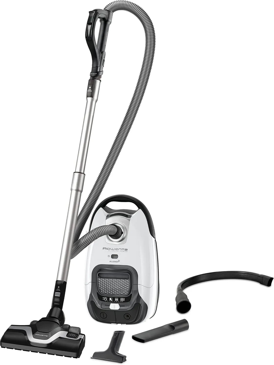 Rowenta RO7457EA odkurzacz, 4,5 l, 400 W, 57 dB, Silence Force odkurzacz z ultra cichą torbą, bardzo dobrze wyposażony w 3 akcesoria