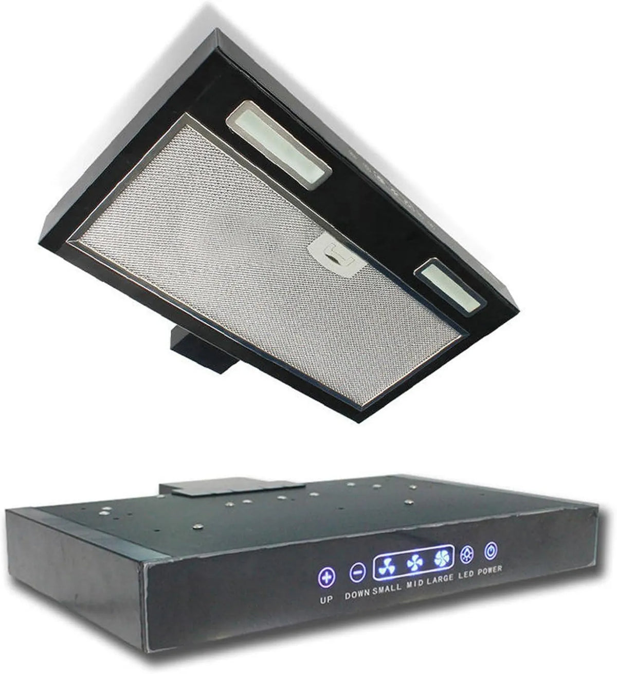 OSPSHPG okap kuchenny, Okap próżniowy V, 24, 20 cali, 12 V, oświetlenie LED, dotyk, kemping, wyjmowany, Podwójny rotor o dużej mocy