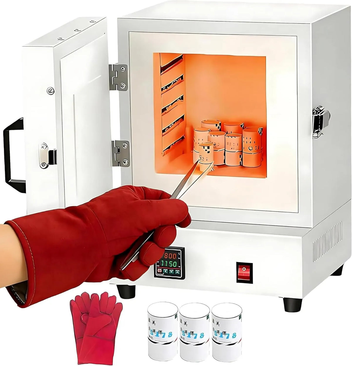 RoyceBee mini piekarnik, Piec elektryczny, 2000 W, profesjonalny, Cyfrowa regulacja określona 0- 1150°C, do ceramiki, biżuterii, Fonderie Cire i szkła