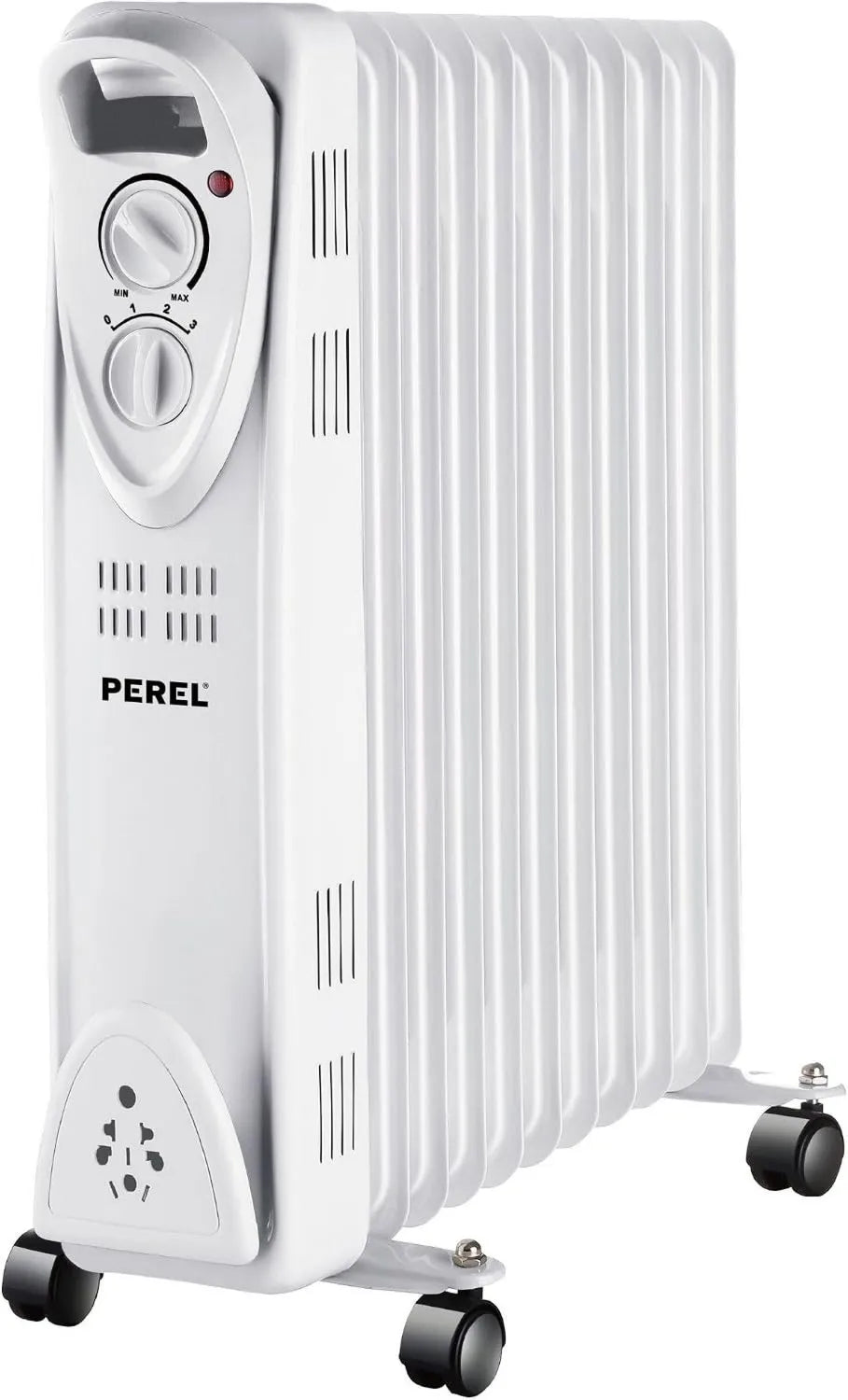 Perel, Grzejnik elektryczny, 2500 W, kółka wyporowe, termostat regulowany, 3 poziomów, do części do 30 m², 11 płetw