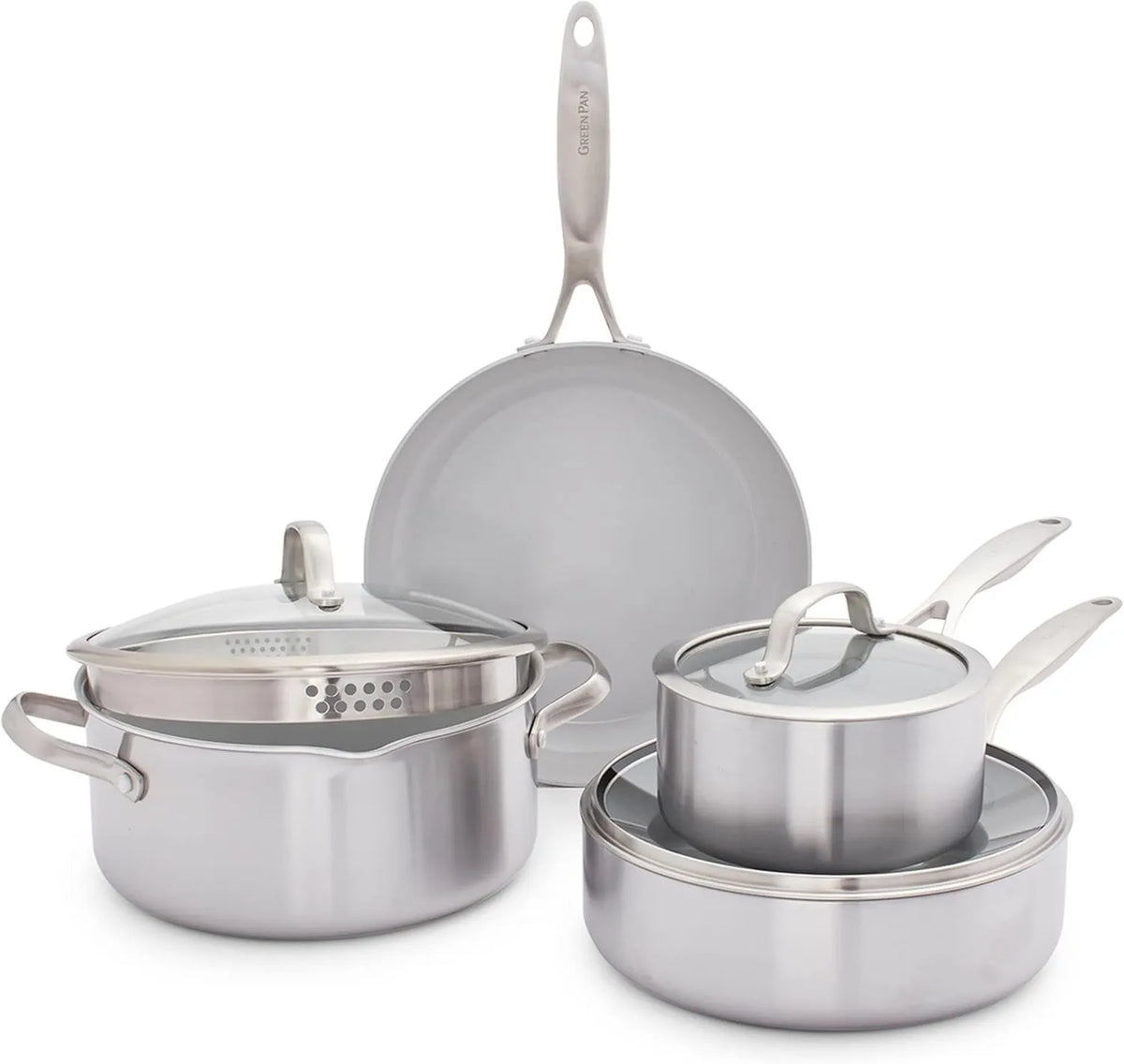 GreenPan, Zmywarka, płyta VA, stal nierdzewna, srebro, PFS-free