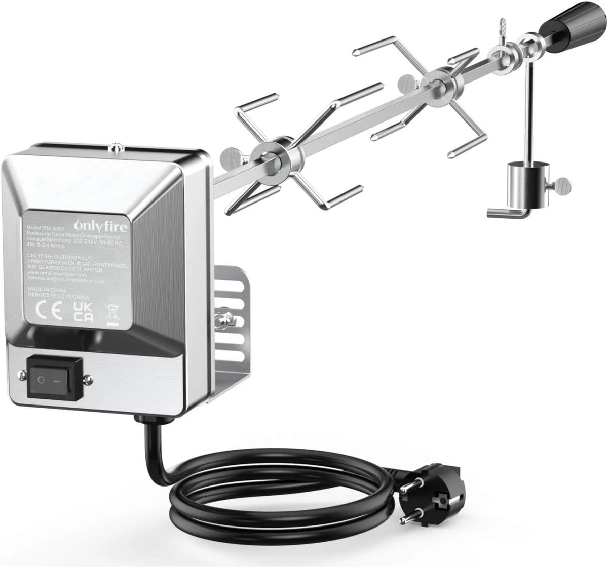 onlyfire, Grill, Silnik, Grill gazowy, 8x8 mm, 240 V, 90 cm, 4 W, 18 kg, do Grillowania Gazowego