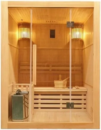 Sauna, 150x120 cm, 4,5 kW, drewniana kabina saunowa ze strefą grzewczą
