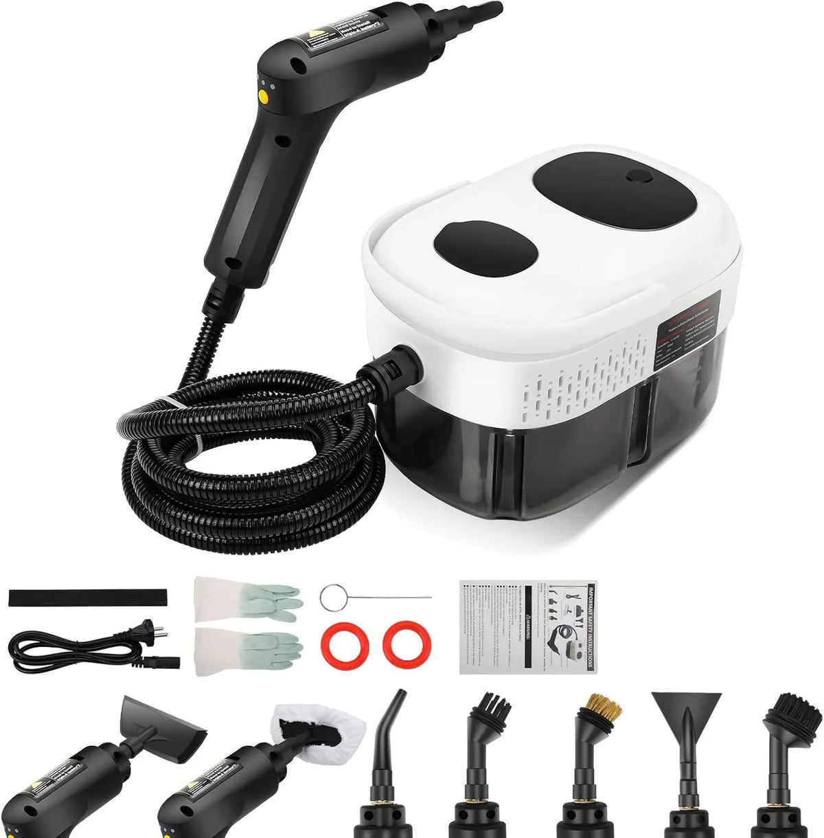 FormiPow myjka parowa, Grzejnik elektryczny, 2500 W, czyszczarka 15S, 3 poziomów, duży zbiornik, para, 1400 ML Duża pojemność zbiornik wodny, Para ręczna