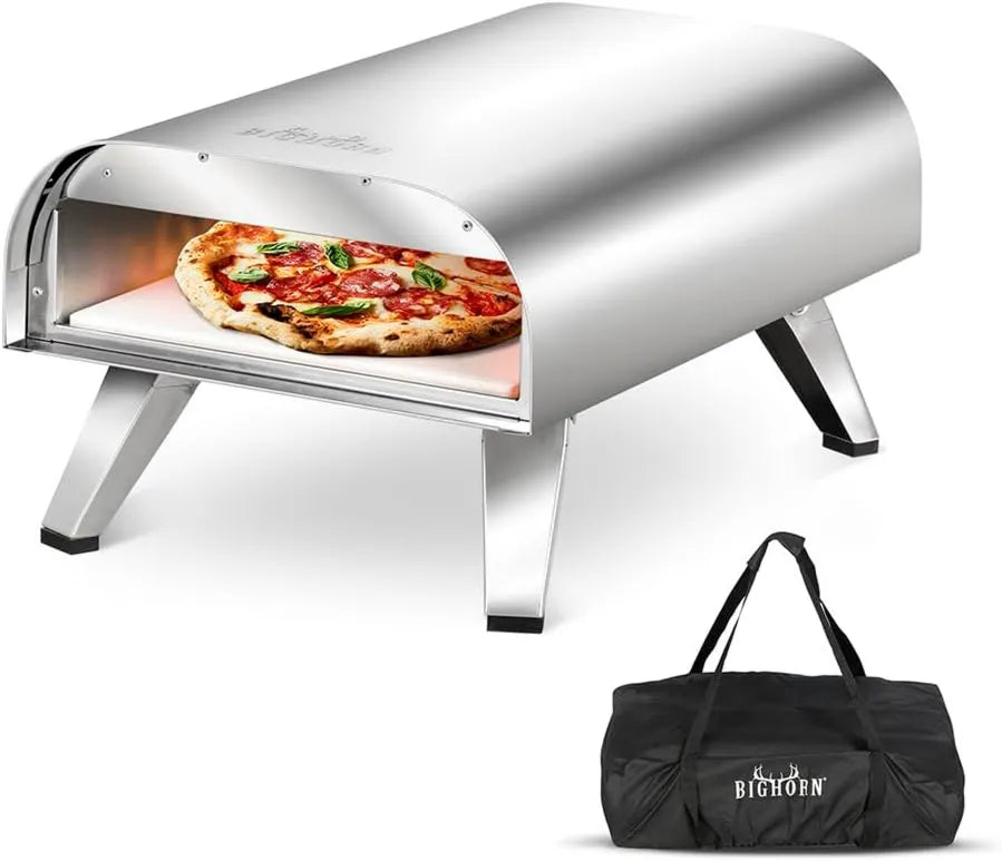 BIG HORN, Elektryczny mini piekarnik do pizzy, BIGHORN, składane stopy; przenośny piec do pizzy